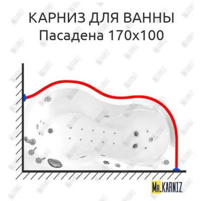 Карниз для ванны Radomir Пасадена 170х100 Усиленный 20 мм MrKARNIZ