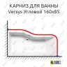 Карниз для ванны Alpen Versys Угловой 160х85 Усиленный 20 мм MrKARNIZ фото 1