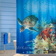 Штора для ванной Черепаха