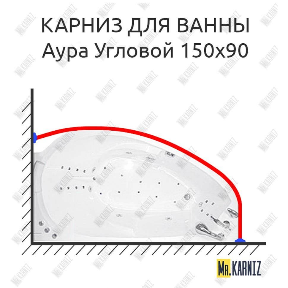 Карниз для ванны Цвет и стиль Аура Угловой 150х90 Усиленный 20 мм MrKARNIZ Карниз для ванны Цвет и стиль Аура Угловой 150х90 Усиленный 20 мм MrKARNIZ
