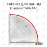 Карниз для ванны Excellent Glamour 140х140 Усиленный 20 мм MrKARNIZ фото 1