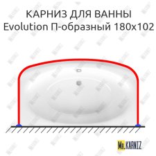 Карниз для ванны Ravak Evolution П-образный 180х102 Усиленный 25 мм MrKARNIZ