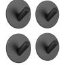Настенные крючки для ванной и кухни для полотенец У-образные круг черные 4 шт фото 1